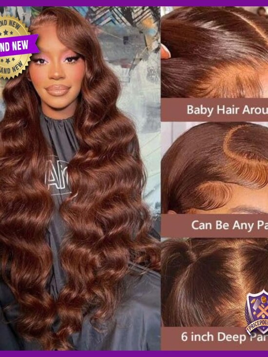 24 Inch Human Hair Lace Front Wig Body Wave 180% Density Glueless main image 6